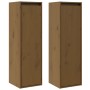 Armarios de pared 2 uds madera de pino marrón miel 30x30x100 cm en Estanterías | Comprar online en Foru.es