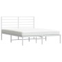 Estructura de cama de metal con cabecero blanca 150x200 cm de vidaXL, Camas y somieres - Ref: Foro24-352370, Precio: 104,74 €...