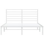 Estructura de cama de metal con cabecero blanca 150x200 cm de vidaXL, Camas y somieres - Ref: Foro24-352370, Precio: 104,74 €...