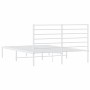 Estructura de cama de metal con cabecero blanca 150x200 cm de vidaXL, Camas y somieres - Ref: Foro24-352370, Precio: 104,74 €...