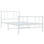 Estructura cama metal con cabecero y pie cama blanca 90x200 cm de vidaXL, Camas y somieres - Ref: Foro24-352540, Precio: 74,4...