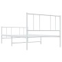 Estructura cama metal con cabecero y pie cama blanca 90x200 cm de vidaXL, Camas y somieres - Ref: Foro24-352540, Precio: 74,4...