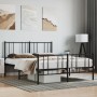Estructura de cama cabecero y estribo metal negro 135x190 cm de vidaXL, Camas y somieres - Ref: Foro24-352497, Precio: 94,89 ...