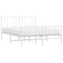 Estructura cama metal con cabecero y estribo blanco 135x190 cm de vidaXL, Camas y somieres - Ref: Foro24-352546, Precio: 108,...