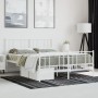 Estructura cama metal con cabecero y estribo blanco 135x190 cm de vidaXL, Camas y somieres - Ref: Foro24-352546, Precio: 108,...