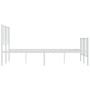 Estructura cama metal con cabecero y estribo blanco 135x190 cm de vidaXL, Camas y somieres - Ref: Foro24-352546, Precio: 108,...