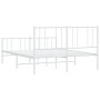 Estructura cama metal con cabecero y estribo blanco 135x190 cm de vidaXL, Camas y somieres - Ref: Foro24-352546, Precio: 108,...