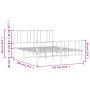 Estructura cama metal con cabecero y estribo blanco 135x190 cm de vidaXL, Camas y somieres - Ref: Foro24-352546, Precio: 108,...
