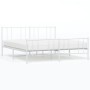 Estructura cama metal con cabecero y pie cama blanco 183x213 cm de vidaXL, Camas y somieres - Ref: Foro24-352552, Precio: 93,...