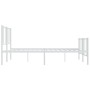 Estructura cama metal con cabecero y pie cama blanco 183x213 cm de vidaXL, Camas y somieres - Ref: Foro24-352552, Precio: 93,...