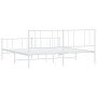Estructura cama metal con cabecero y pie cama blanco 183x213 cm de vidaXL, Camas y somieres - Ref: Foro24-352552, Precio: 93,...