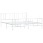 Estructura cama metal con cabecero y pie cama blanco 193x203 cm de vidaXL, Camas y somieres - Ref: Foro24-352553, Precio: 114...