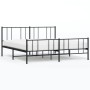 Estructura de cama cabecero y estribo metal negro 193x203cm de vidaXL, Camas y somieres - Ref: Foro24-352504, Precio: 114,84 ...
