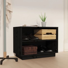 Armario zapatero de madera maciza de pino negro 60x34x45 cm en Zapateros y organizadores de calzado | Comprar online en Foru.es