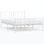 Estructura cama metal con cabecero y estribo blanco 120x190 cm de vidaXL, Camas y somieres - Ref: Foro24-352544, Precio: 81,4...
