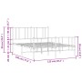 Estructura cama metal con cabecero y estribo blanco 120x190 cm de vidaXL, Camas y somieres - Ref: Foro24-352544, Precio: 81,4...