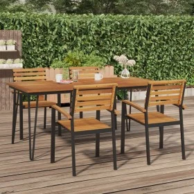 Mesa de jardín con patas en U madera maciza acacia 180x90x75 cm de vidaXL, Mesas de jardín - Ref: Foro24-319521, Precio: 216,...