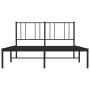 Estructura de cama con cabecero metal negro 120x200 cm de vidaXL, Camas y somieres - Ref: Foro24-352478, Precio: 88,34 €, Des...