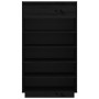 Armario zapatero de madera maciza de pino negro 60x34x105 cm en Zapateros y organizadores de calzado | Comprar online en Foru.es