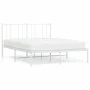 Metal bed frame with white headboard 120x200 cm by vidaXL, Beds and slatted bases - Ref: Foro24-352527, Price: 83,22 €, Disco...