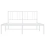 Metal bed frame with white headboard 120x200 cm by vidaXL, Beds and slatted bases - Ref: Foro24-352527, Price: 83,22 €, Disco...
