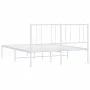 Metal bed frame with white headboard 120x200 cm by vidaXL, Beds and slatted bases - Ref: Foro24-352527, Price: 83,22 €, Disco...