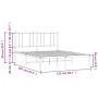Metal bed frame with white headboard 120x200 cm by vidaXL, Beds and slatted bases - Ref: Foro24-352527, Price: 83,22 €, Disco...