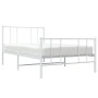 Estructura cama metal con cabecero y pie cama blanca 75x190 cm de vidaXL, Camas y somieres - Ref: Foro24-352537, Precio: 66,5...