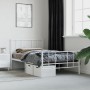 Estructura cama metal con cabecero y pie cama blanca 75x190 cm de vidaXL, Camas y somieres - Ref: Foro24-352537, Precio: 66,5...