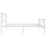 Estructura cama metal con cabecero y pie cama blanca 75x190 cm de vidaXL, Camas y somieres - Ref: Foro24-352537, Precio: 66,5...