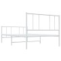 Estructura cama metal con cabecero y pie cama blanca 75x190 cm de vidaXL, Camas y somieres - Ref: Foro24-352537, Precio: 66,5...