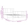 Estructura cama metal con cabecero y pie cama blanca 75x190 cm de vidaXL, Camas y somieres - Ref: Foro24-352537, Precio: 66,5...