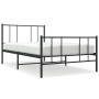 Estructura de cama con cabecero y estribo metal negro 75x190 cm de vidaXL, Camas y somieres - Ref: Foro24-352488, Precio: 70,...