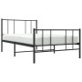 Estructura de cama con cabecero y estribo metal negro 75x190 cm de vidaXL, Camas y somieres - Ref: Foro24-352488, Precio: 70,...