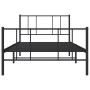 Estructura de cama con cabecero y estribo metal negro 75x190 cm de vidaXL, Camas y somieres - Ref: Foro24-352488, Precio: 70,...