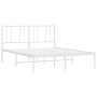 Estructura de cama de metal con cabecero blanca 120x190 cm de vidaXL, Camas y somieres - Ref: Foro24-352526, Precio: 87,63 €,...