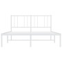 Estructura de cama de metal con cabecero blanca 120x190 cm de vidaXL, Camas y somieres - Ref: Foro24-352526, Precio: 87,63 €,...