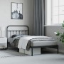 Estructura de cama con cabecero metal negro 107x203 cm de vidaXL, Camas y somieres - Ref: Foro24-352574, Precio: 83,30 €, Des...