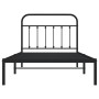 Estructura de cama con cabecero metal negro 107x203 cm de vidaXL, Camas y somieres - Ref: Foro24-352574, Precio: 83,30 €, Des...
