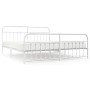 Estructura cama metal con cabecero y pie cama blanco 193x203 cm de vidaXL, Camas y somieres - Ref: Foro24-352651, Precio: 148...