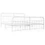 Estructura cama metal con cabecero y pie cama blanco 193x203 cm de vidaXL, Camas y somieres - Ref: Foro24-352651, Precio: 148...