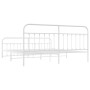 Estructura cama metal con cabecero y pie cama blanco 193x203 cm de vidaXL, Camas y somieres - Ref: Foro24-352651, Precio: 148...