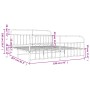 Estructura cama metal con cabecero y pie cama blanco 193x203 cm de vidaXL, Camas y somieres - Ref: Foro24-352651, Precio: 148...