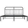 Estructura de cama con cabecero metal negro 183x213 cm de vidaXL, Camas y somieres - Ref: Foro24-352583, Precio: 125,82 €, De...