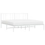 Estructura de cama de metal con cabecero blanco 193x203 cm de vidaXL, Camas y somieres - Ref: Foro24-352535, Precio: 107,99 €...