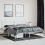 Estructura de cama de metal con cabecero blanco 193x203 cm de vidaXL, Camas y somieres - Ref: Foro24-352535, Precio: 107,99 €...