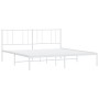 Estructura de cama de metal con cabecero blanco 193x203 cm de vidaXL, Camas y somieres - Ref: Foro24-352535, Precio: 107,99 €...
