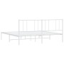 Estructura de cama de metal con cabecero blanco 193x203 cm de vidaXL, Camas y somieres - Ref: Foro24-352535, Precio: 107,99 €...