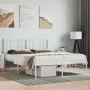 Estructura de cama de metal con cabecero blanca 135x190 cm de vidaXL, Camas y somieres - Ref: Foro24-352528, Precio: 93,79 €,...