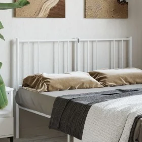 White metal headboard 120 cm by vidaXL, Headboards and footboards - Ref: Foro24-352560, Price: 27,58 €, Discount: %